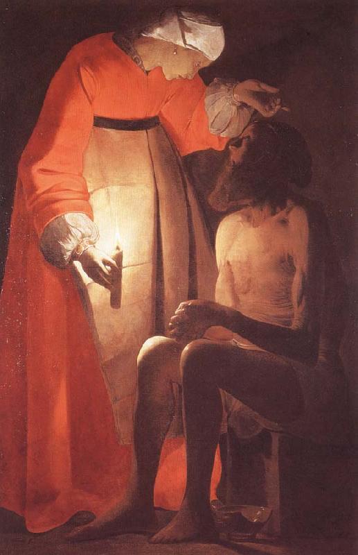 LA TOUR, Georges de Job Mocked by his Wife oil painting picture